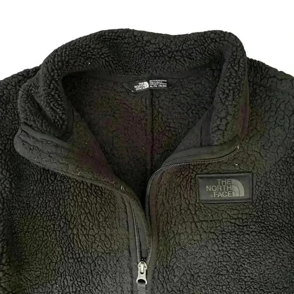 The North Face Boys Black Fleece Plush Full Zip Jacket Coat Extra Large XL - Picture 4 of 5